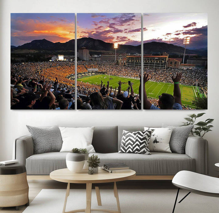 Colorado Buffaloes Football Team Print - Boulder Folsom Field Stadium Wall Art Canvas Print