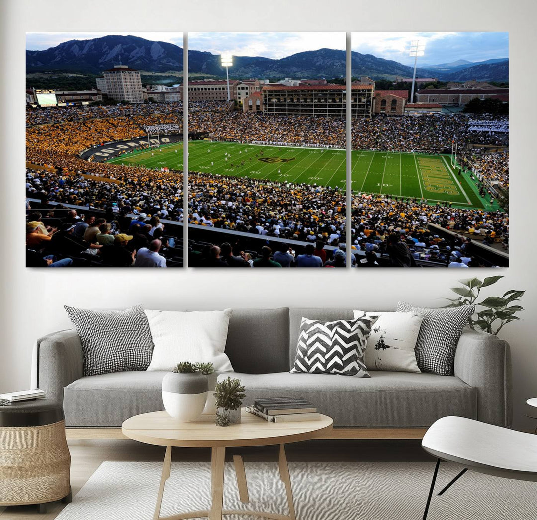 Colorado Buffaloes Football Team Print - Boulder Folsom Field Stadium Wall Art Canvas Print