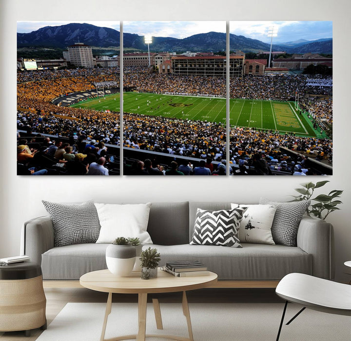 Colorado Buffaloes Football Team Print - Boulder Folsom Field Stadium Wall Art Canvas Print