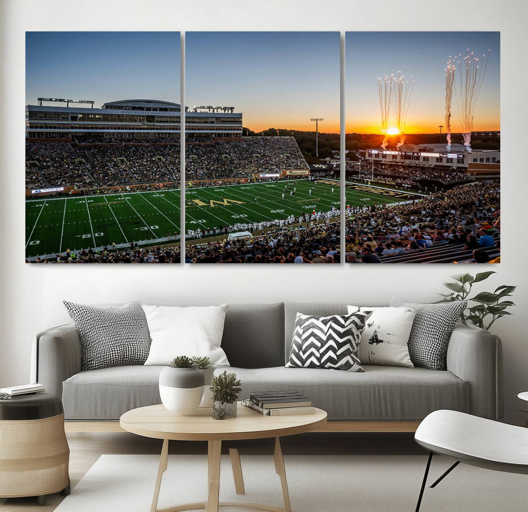 Demon Deacons Football Team Print - Winston-Salem Allegacy Federal Credit Union Stadium Wall Art Canvas Print