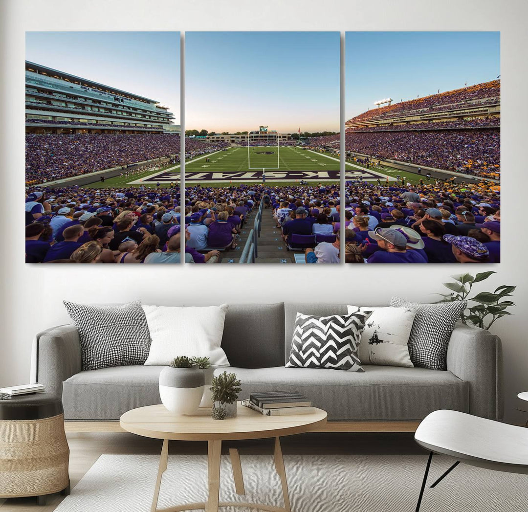 Kansas State University Wildcats Football Team Print - Manhattan Bill Snyder Family Football Stadium Wall Art Canvas Print