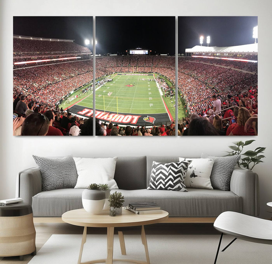 University of Louisville Cardinals Football Team Print - Louisville Cardinal Stadium Wall Art Canvas Print