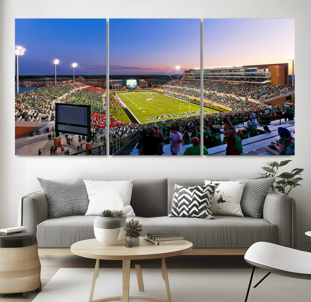 University of North Texas Mean Green Football Team Print - Denton DATCU Stadium Wall Art Canvas Print