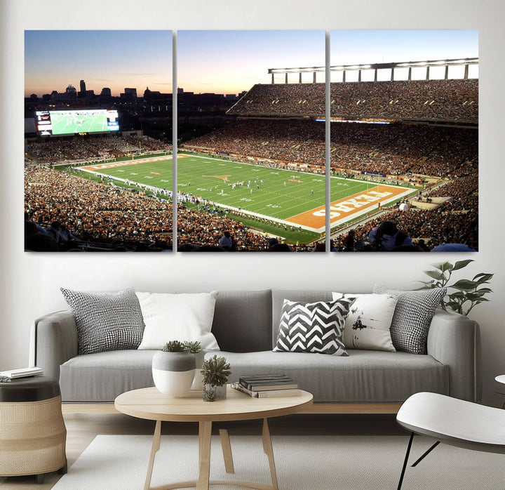 Darrell K Royal-Texas Memorial Stadium Canvas Wall Art - Texas Longhorns Football Match