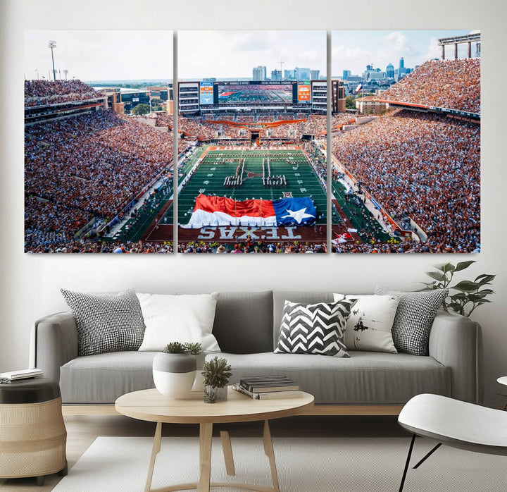 University of Texas Longhorns Football Team Canvas Print - Austin Darrell K Royal-Texas Memorial Stadium Wall Art Canvas Print