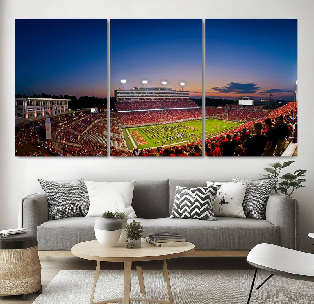 Wolfpack Football Team Print - Raleigh Carter-Finley Stadium Wall Art Canvas Print