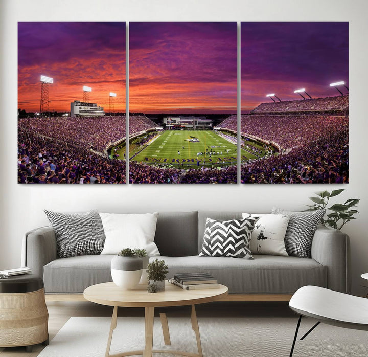 East Carolina University Pirates Football Team Print - Greenville Dowdy-Ficklen Stadium Wall Art Canvas Print