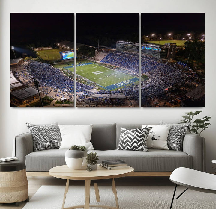 Duke University Blue Devils Football Team Print - Durham Wallace Wade Stadium Wall Art Canvas Print