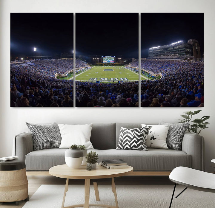 Duke University Blue Devils Football Team Print - Durham Wallace Wade Stadium Wall Art Canvas Print