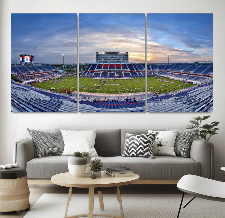 Florida Atlantic University Owls Football Team Print - Boca Raton FAU Stadium Wall Art Canvas Print