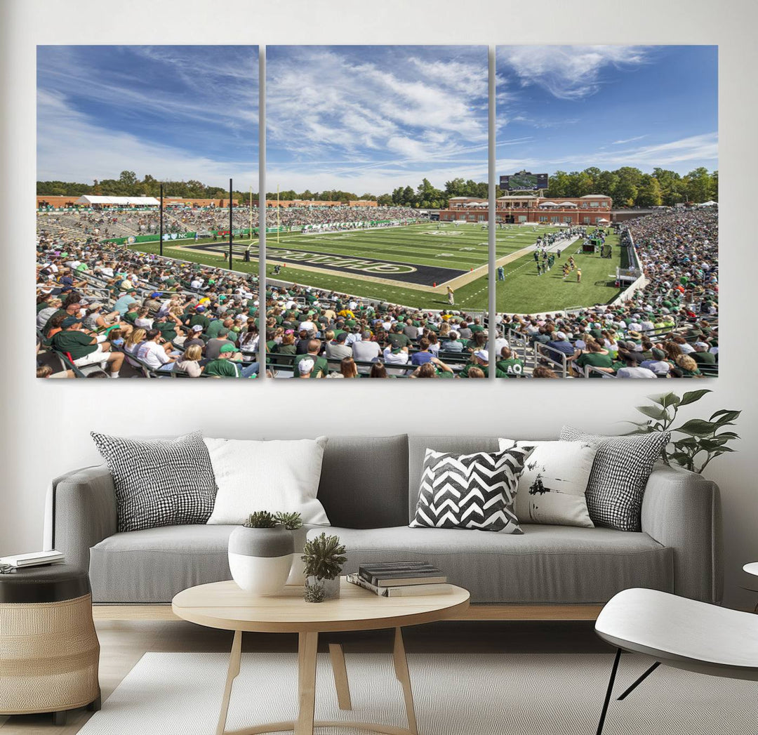 University of Charlotte 49ers Football Team Print - Charlotte Jerry Richardson Stadium Wall Art Canvas Print