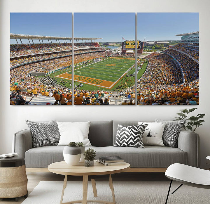 Baylor University Bears Football Team Print - Waco McLane Stadium Wall Art Canvas Print