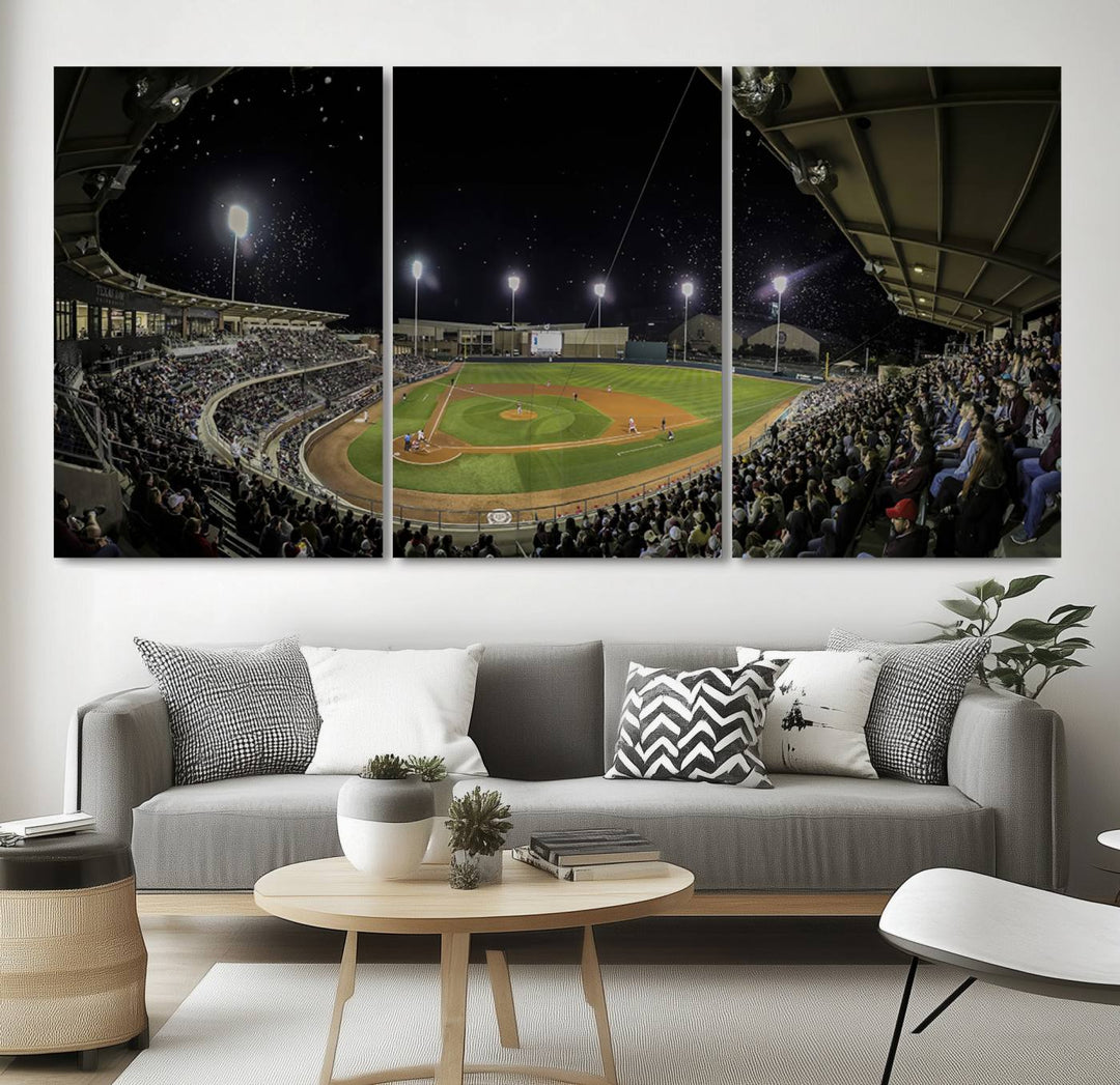 Olsen Field at Blue Bell Park - Texas A&M Aggies Baseball Stadium Wall Art Canvas Print