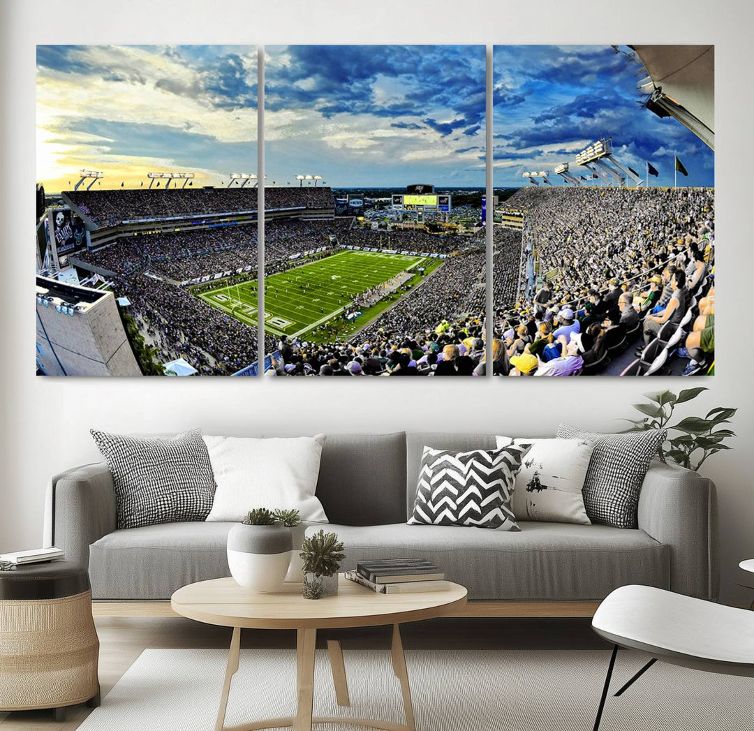 USF Bulls Football Team Print - Tampa Raymond James Stadium Wall Art Canvas Print