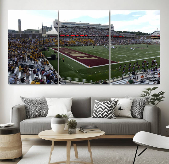 Boston College Eagles Football Team Print - Boston Alumni Stadium Wall Art Canvas Print