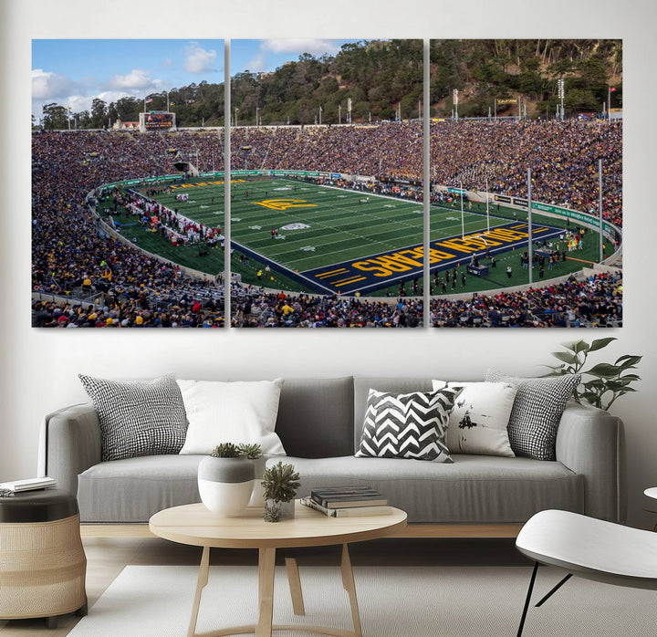 University of California Golden Bears Football Team Print - Berkeley California Memorial Stadium Wall Art Canvas Print