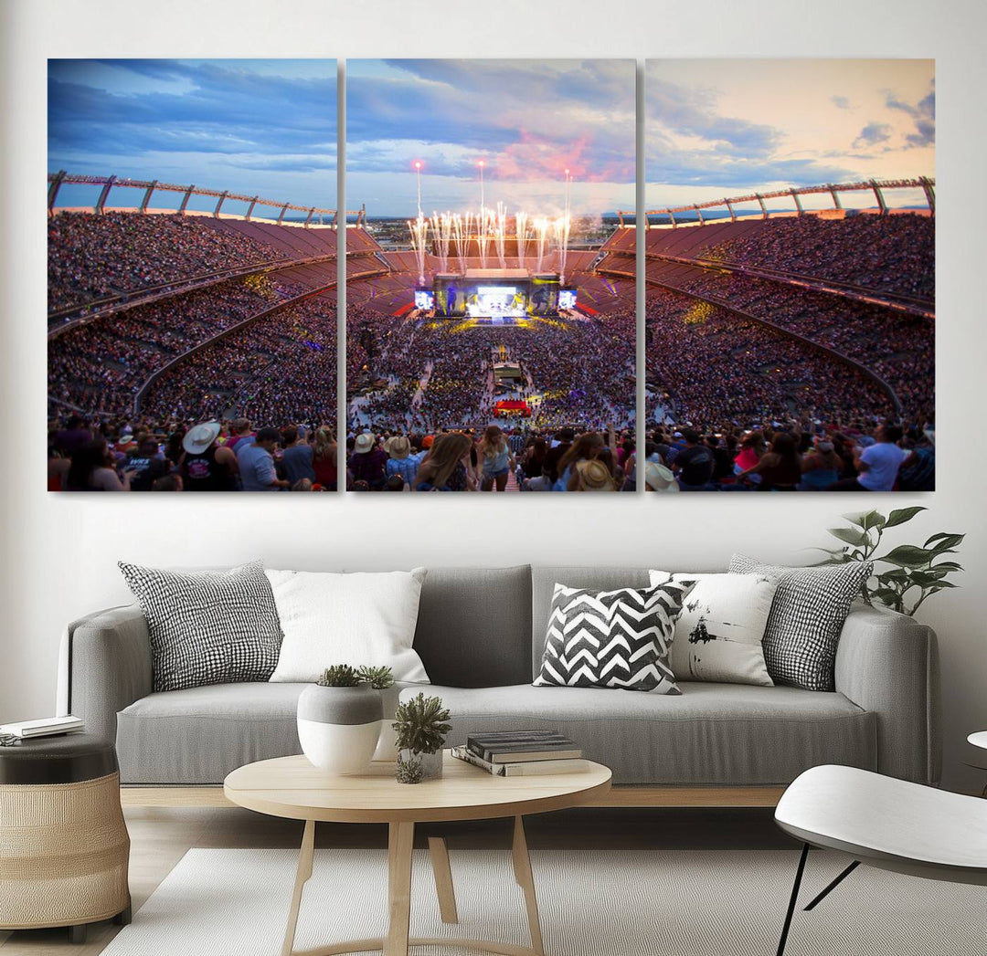 Denver Broncos Football Team Print - Empower Field at Mile High Stadium Wall Art Canvas Print