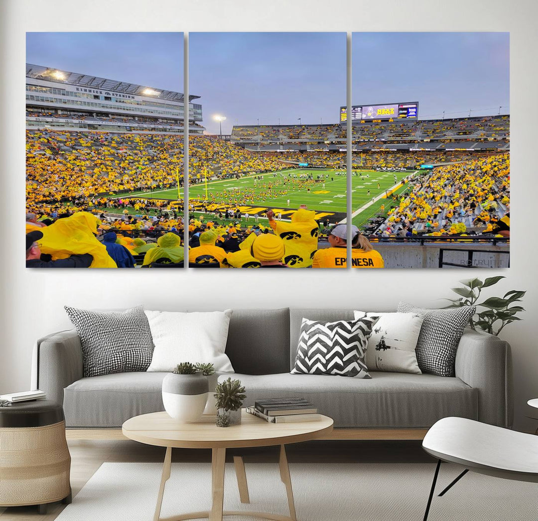 Iowa University Hawkeyes Football Team Print - Iowa City Kinnick Stadium Wall Art Canvas Print