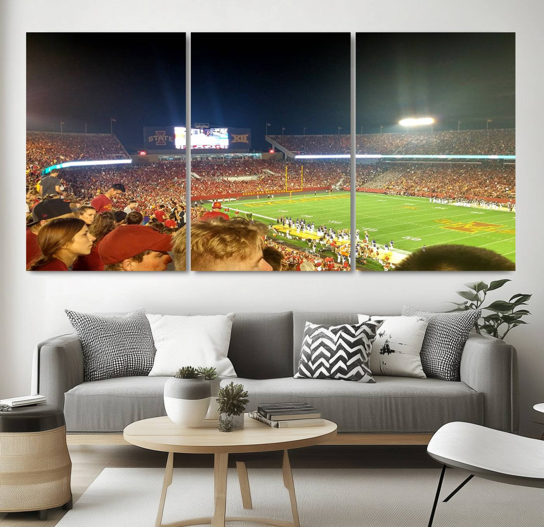 Iowa State University Cyclones Football Team Print - Jack Trice Stadium Ames Wall Art Canvas Print