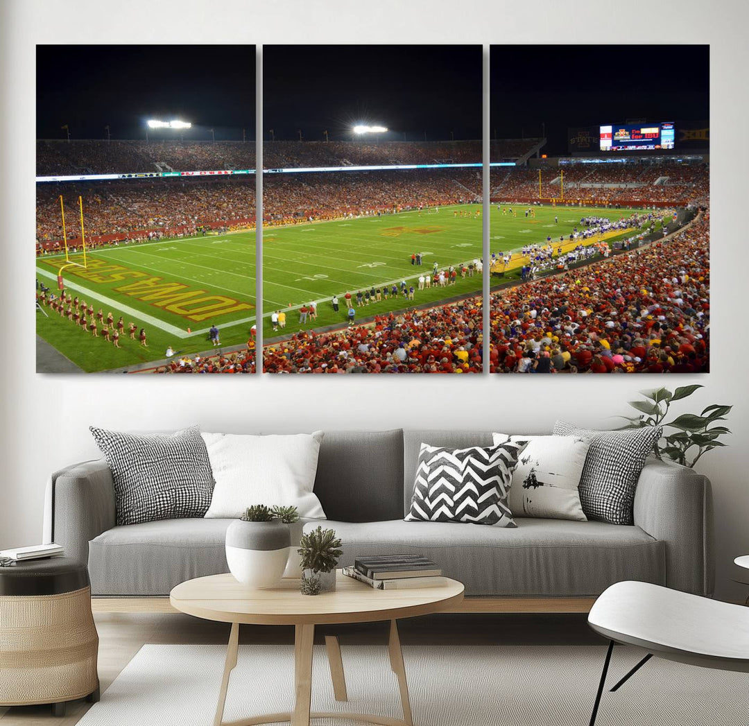 Iowa State University Cyclones Football Team Print - Ames Jack Trice Stadium Wall Art Canvas Print