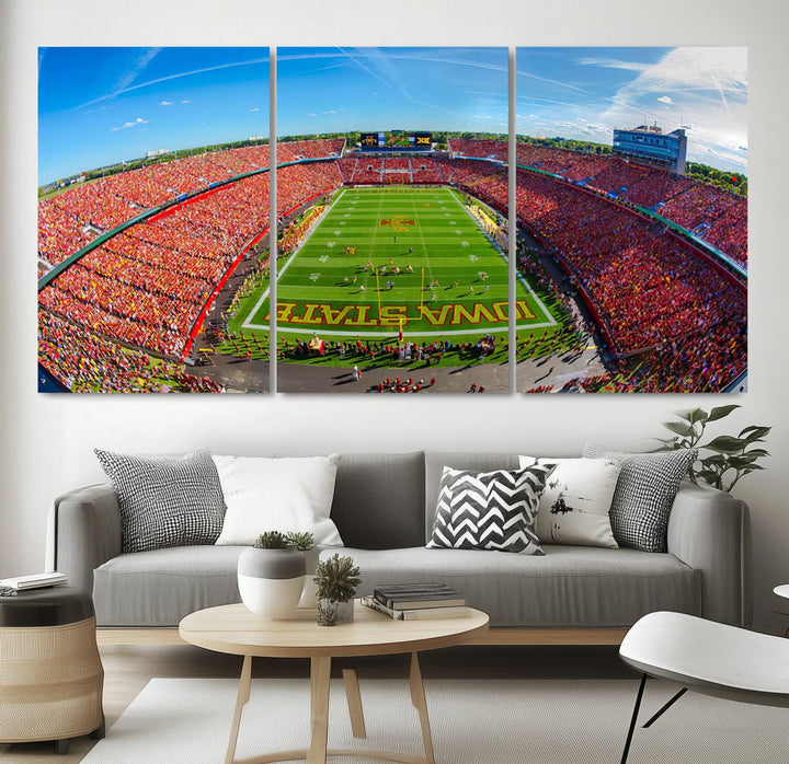 Iowa State University Cyclones Football Team Print - Ames Jack Trice Stadium Wall Art Canvas Print