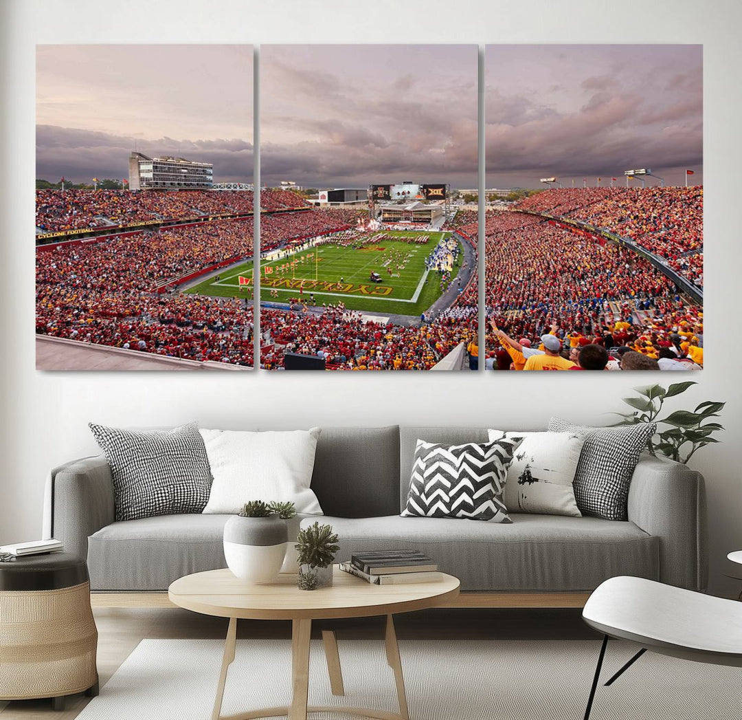 Iowa State University Cyclones Football Team Print - Ames Jack Trice Stadium Wall Art Canvas Print