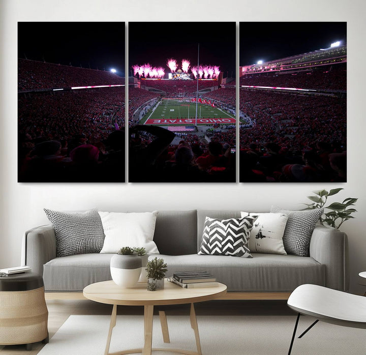 Ohio State University Buckeyes Football Team Print - Columbus Ohio Stadium Wall Art Canvas Print