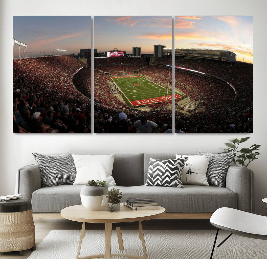 Ohio State University Buckeyes Football Team Print - Columbus Ohio Stadium Wall Art Canvas Print