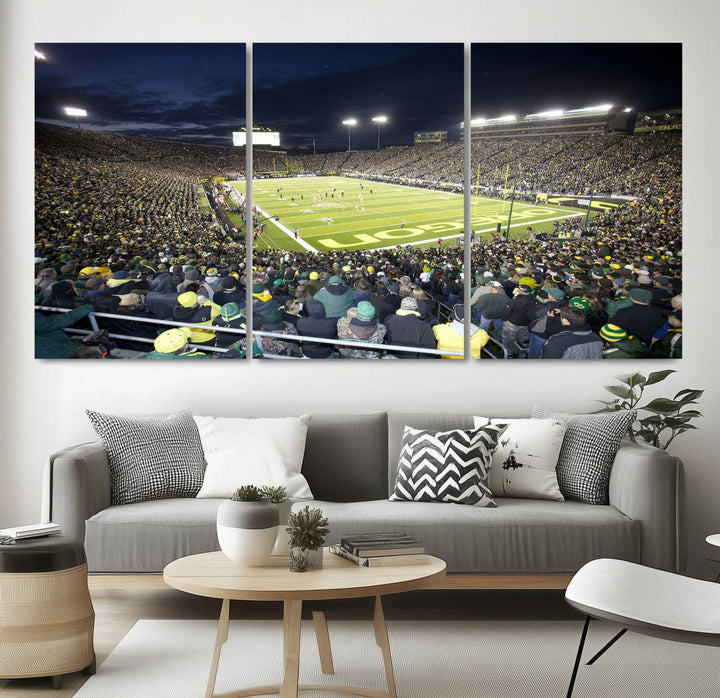 University of Oregon Ducks Football Team Print - Eugene Autzen Stadium Wall Art Canvas Print