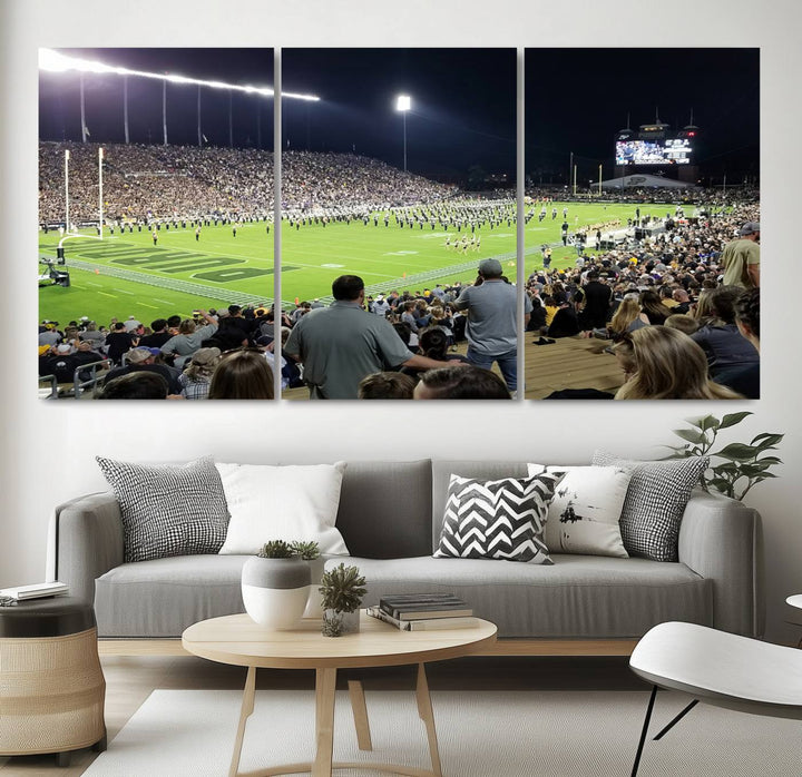 Purdue University Boilermakers Football Team Print - West Lafayette Ross-Ade Stadium Wall Art Canvas Print