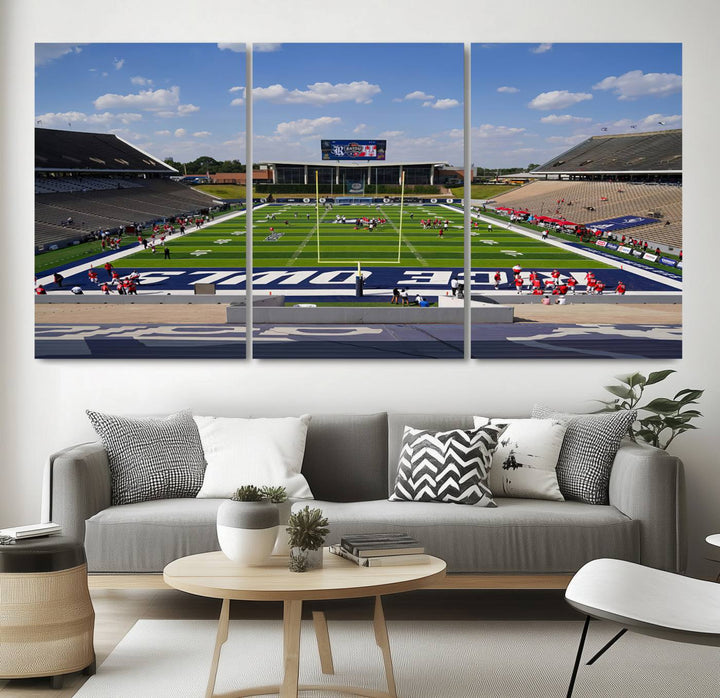 Rice University Owls Football Team Print - Houston Rice Stadium Wall Art Canvas Print