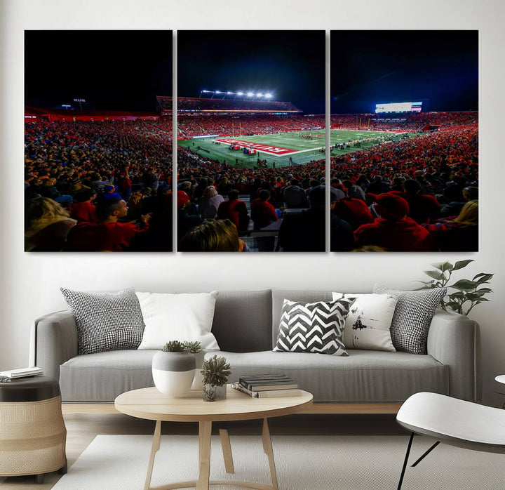 Rutgers Scarlet Knights Football Team Print - SHI Stadium, Piscataway Wall Art Canvas Print