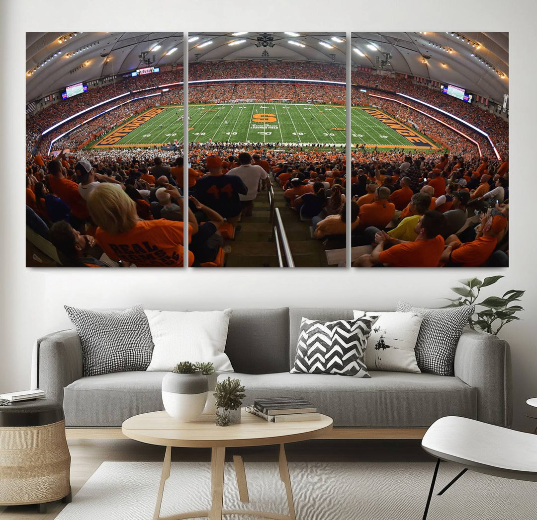 From above, the view resembles the Syracuse University Orange Football Team Wall Art Canvas.