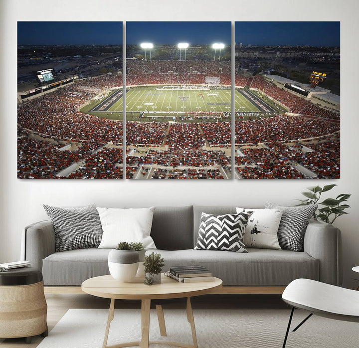 Texas Tech Red Raiders Football Team Print - Lubbock Jones AT&T Stadium Wall Art Canvas Print