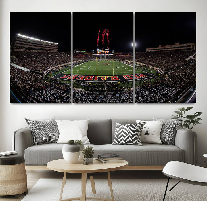 Texas Tech Red Raiders Football Team Print - Lubbock Jones AT&T Stadium Wall Art Canvas Print