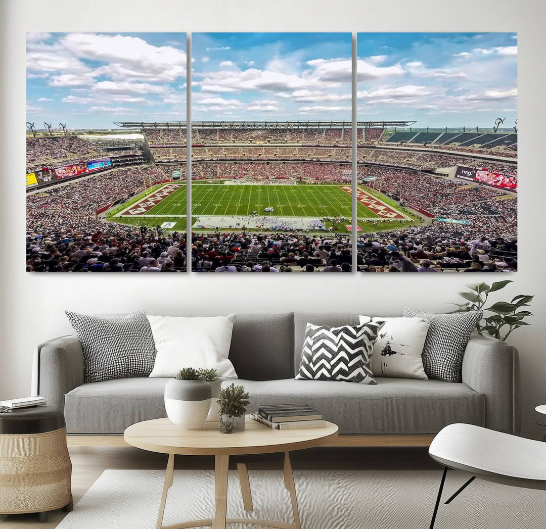 The Temple University Owls Athletics canvas print of a game at Lincoln Financial Field.