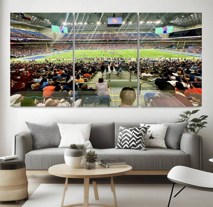 The University of Texas at San Antonio Roadrunners Football Team Print - San Antonio Alamodome Wall Art Canvas Print