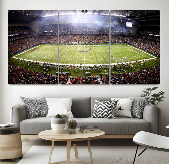 The University of Texas at San Antonio Roadrunners Football Team Print - San Antonio Alamodome Wall Art Canvas Print