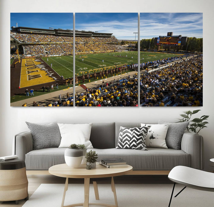 University of Wyoming Cowboys Football Team Print - Laramie Jonah Field at War Memorial Stadium Wall Art Canvas Print