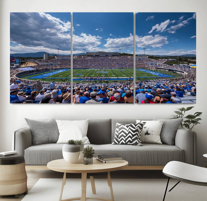 Air Force Falcons Football Team Print - Colorado Springs Falcon Stadium Wall Art Canvas Print