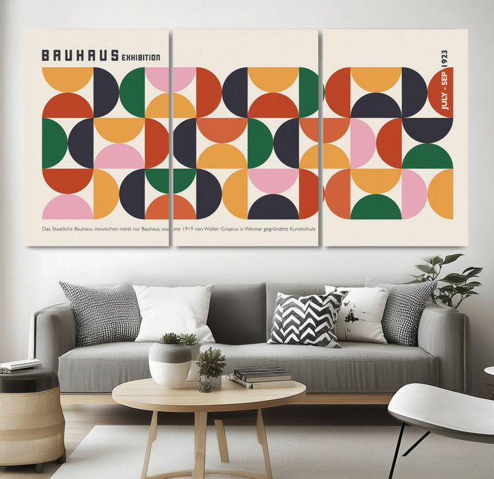 Bauhaus Exhibition 1923 Poster | Geometric Abstract Wall Art | Ready to Hang | Retro Art Print for Modern and Mid-Century Home Decor