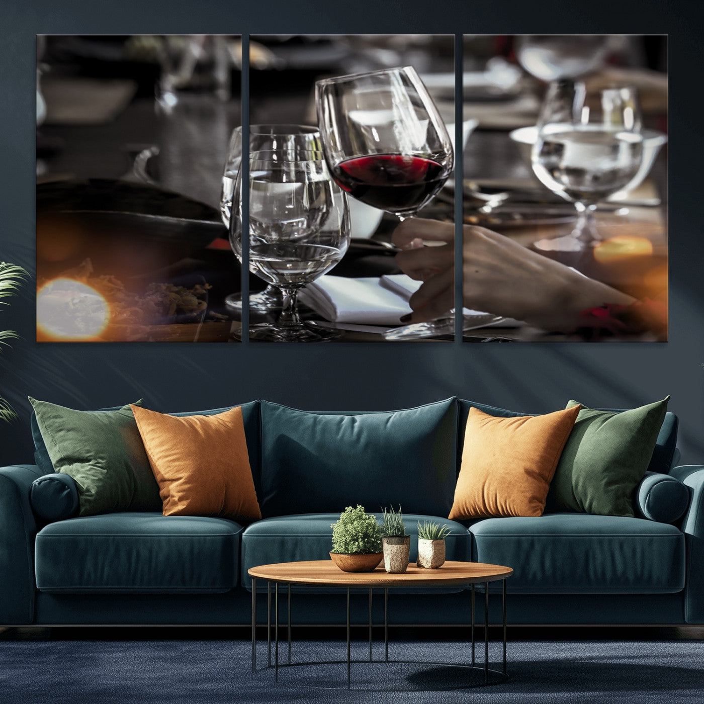 MGV-CV-60X30-3P - Red Wine and Glass Canvas Print