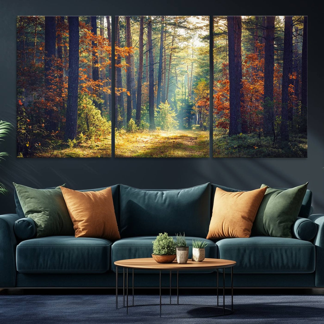 The Dark Forest canvas wall art showcases a captivating forest landscape.