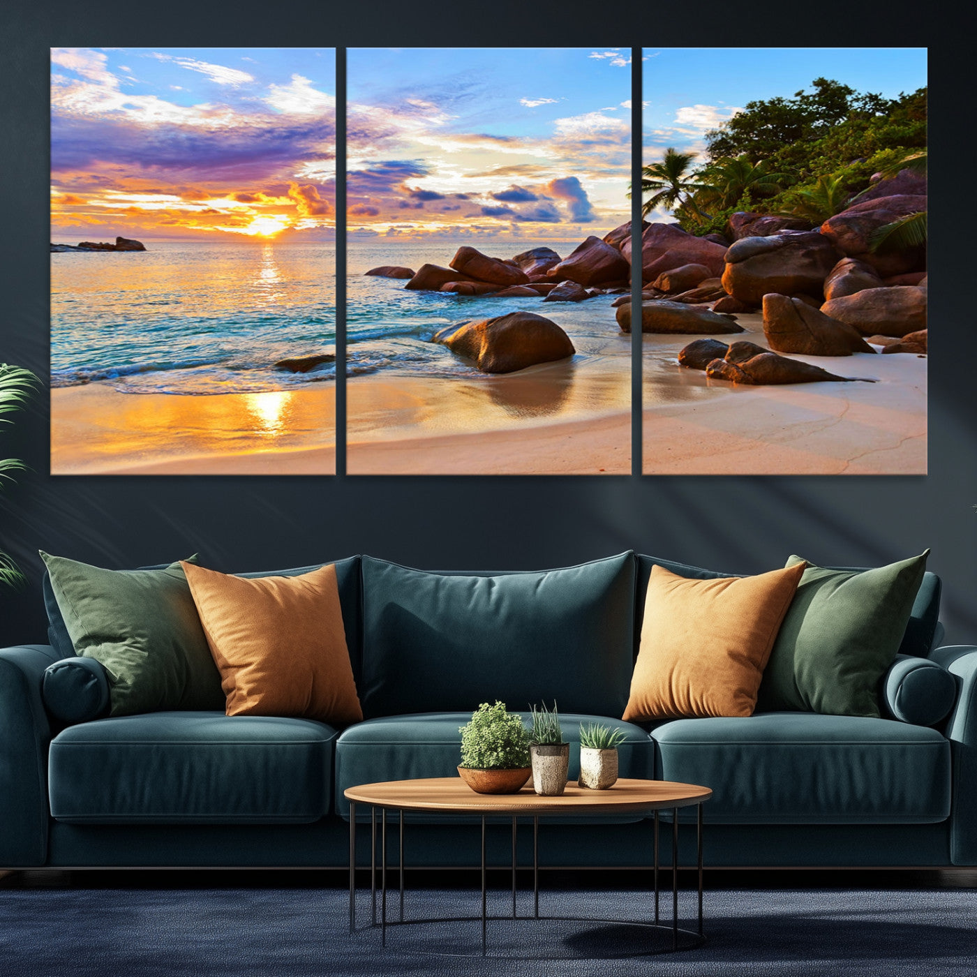 43209-MGV-CV-36X24-Tropical Island Beach Sunset Canvas Print