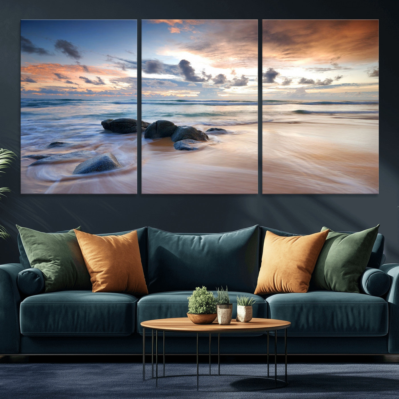 MGV-CV-60X30-3P - Serene Weather On The Beach Wall Art Canvas Print