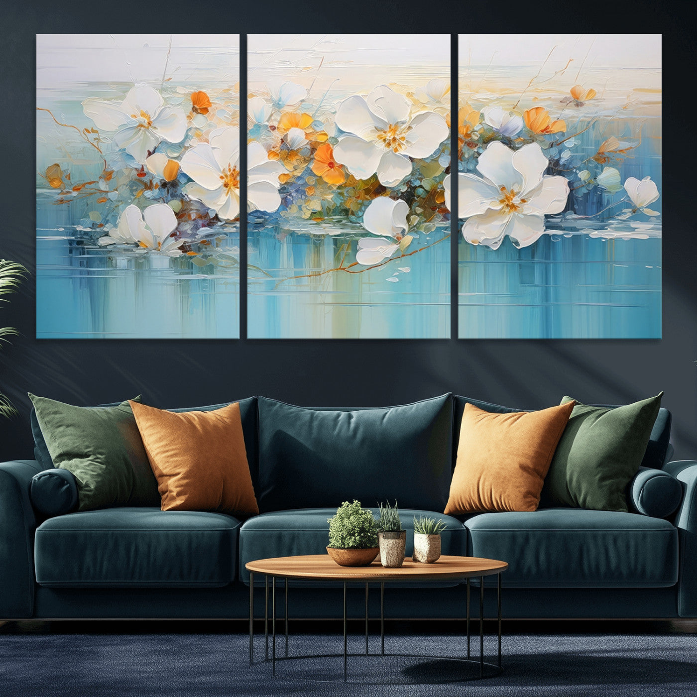 MGV-CV-60X30-3P - Abstract Flower Wall Art Canvas Print