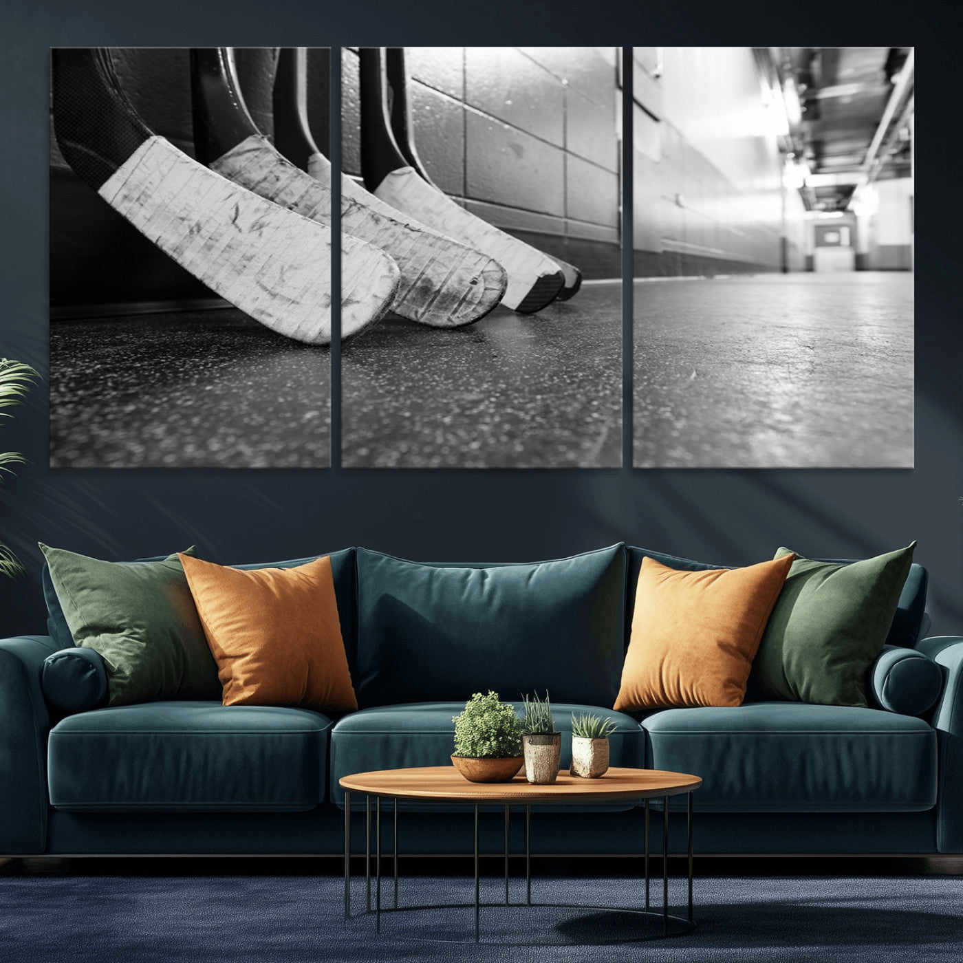 MGV-CV-60X30-3P - Ice Hockey Wall Art Canvas Print