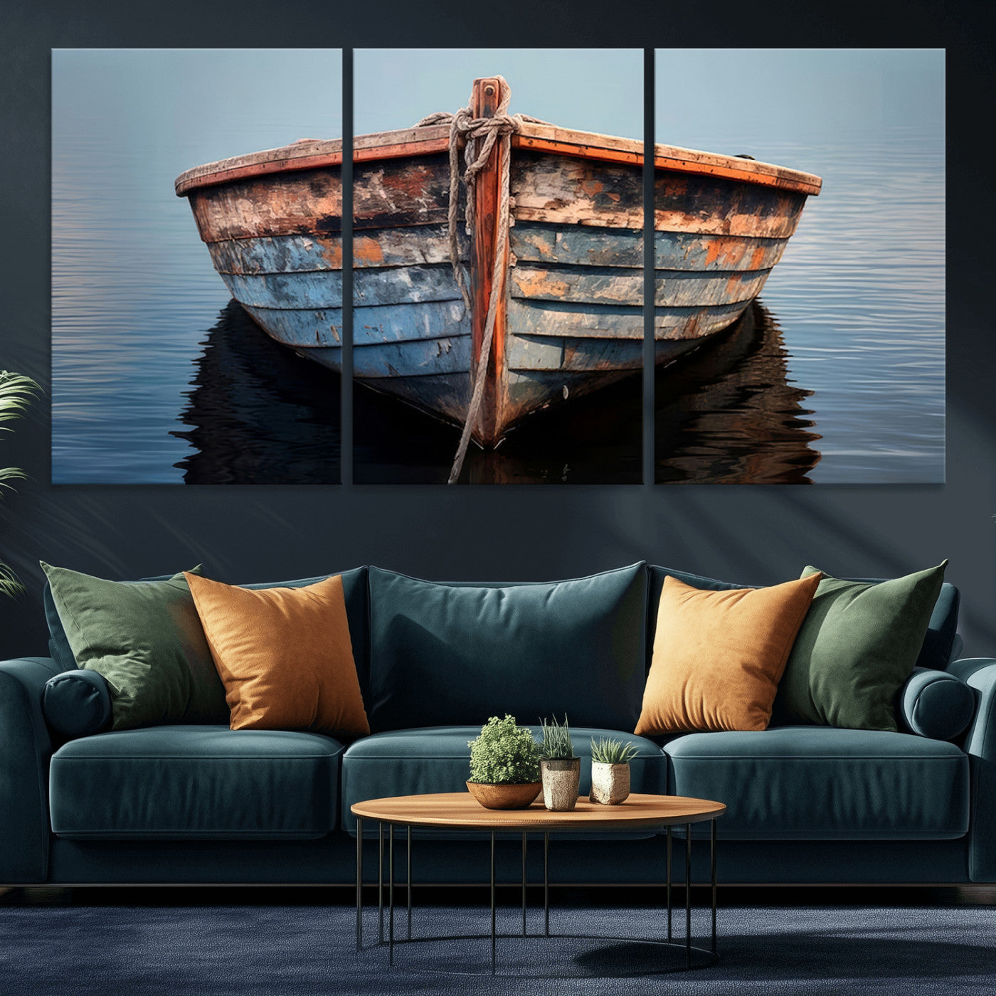 MGV-CV-60X30-3P - Stunning Vintage Boat Canvas Print | Nautical Wall