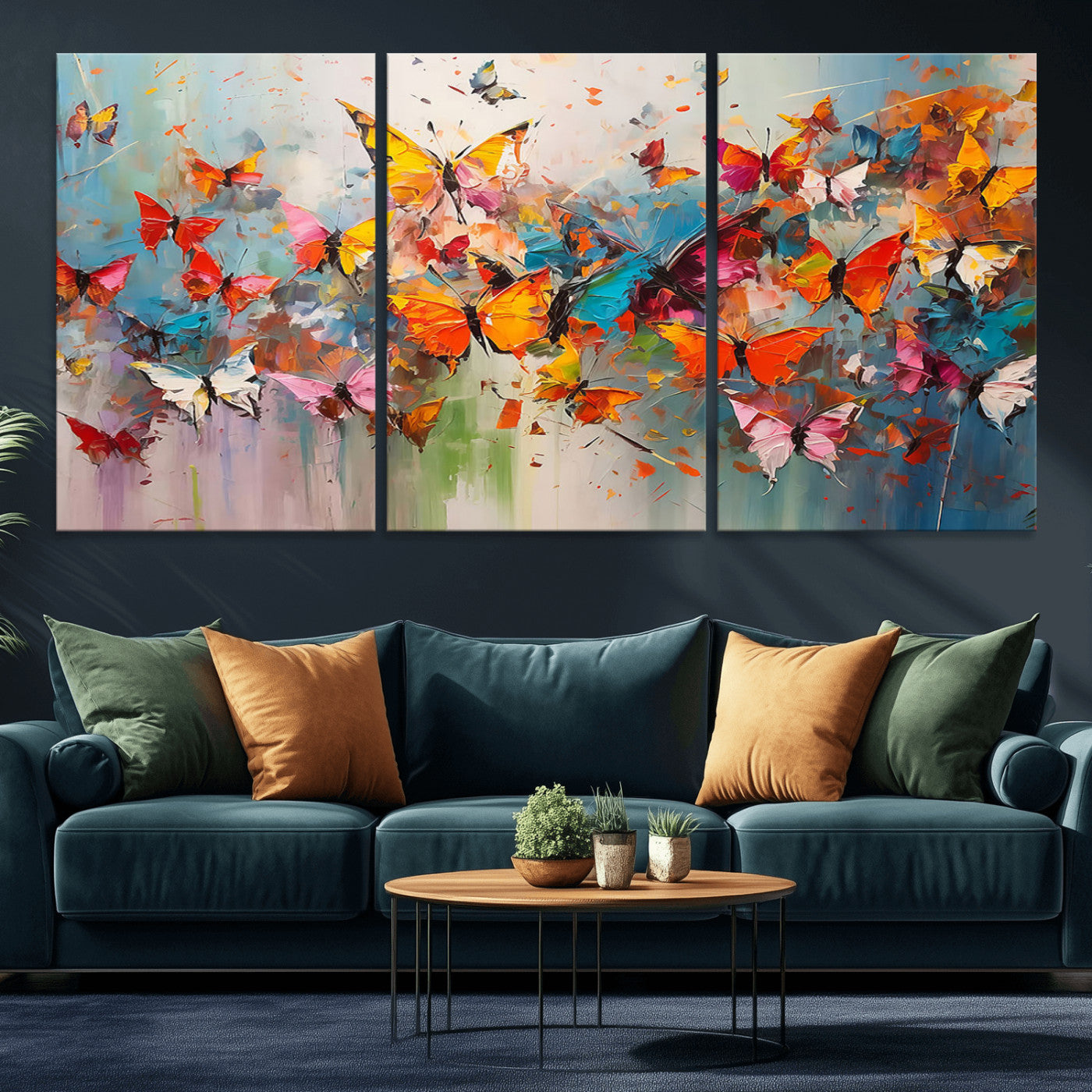 -Abstract Butterfly Wall Art Canvas Print