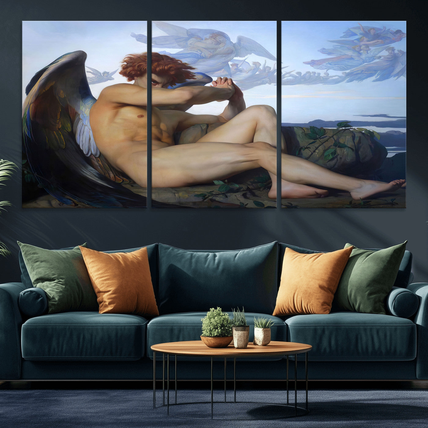 -Fallen Angel Wall Art Canvas Print – Classic Art, Framed, Ready to Hang - Alexandre Cabanel